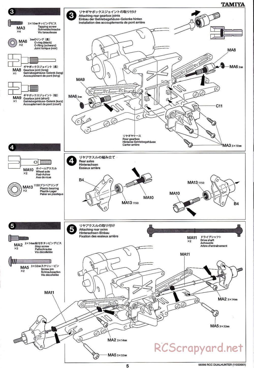 Tamiya - Dualhunter - WR-01 Chassis - Manual - Page 5