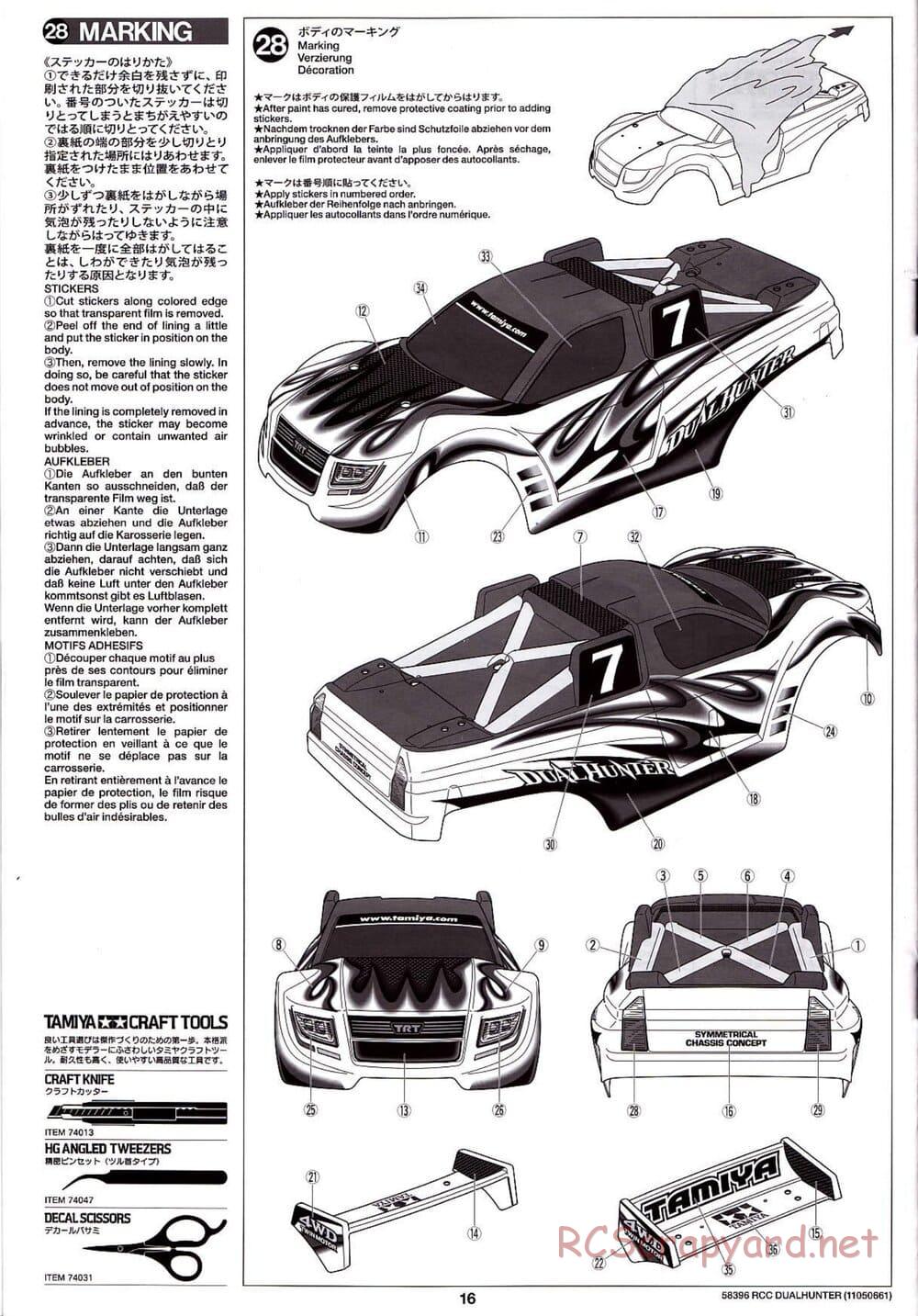 Tamiya - Dualhunter - WR-01 Chassis - Manual - Page 16