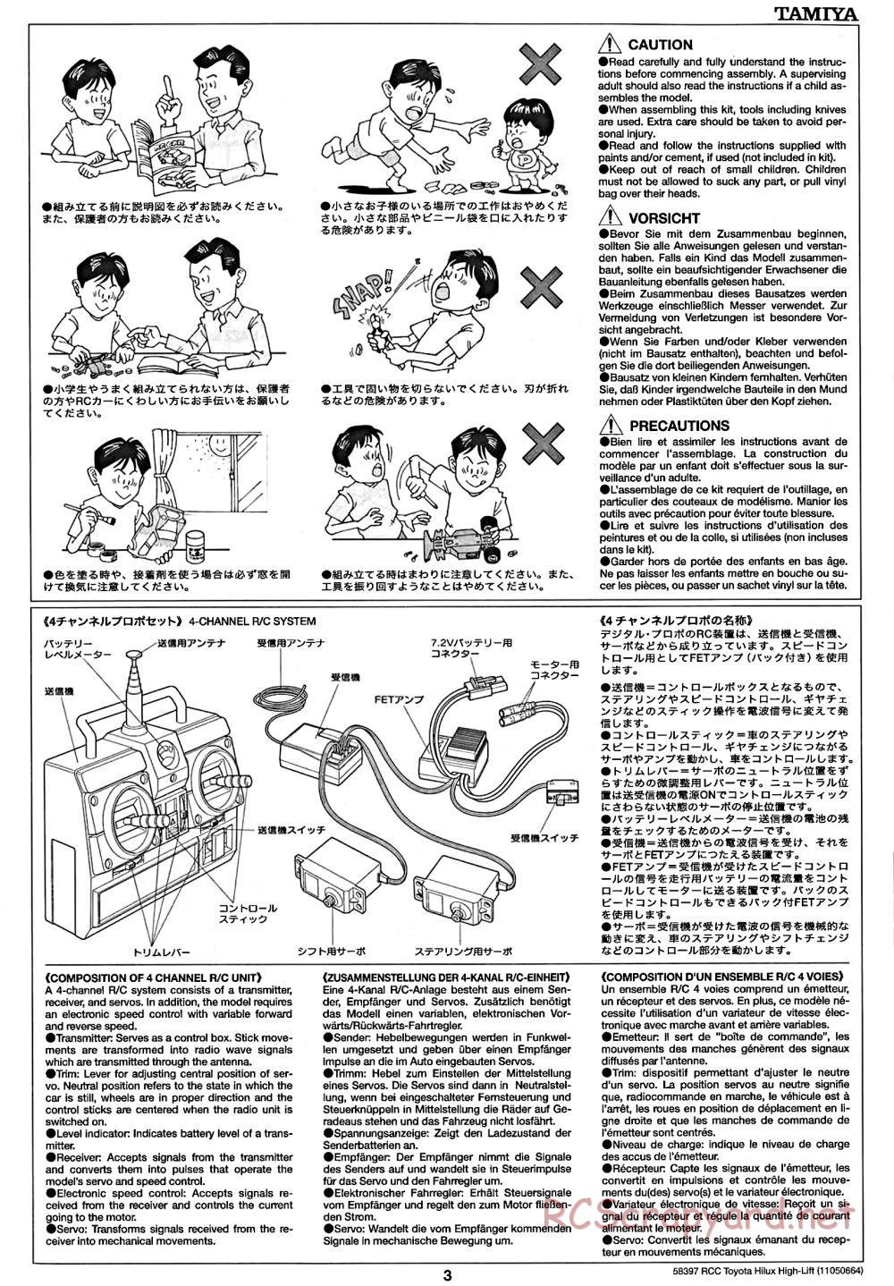 Tamiya - Toyota Hilux High-Lift Chassis - Manual - Page 3