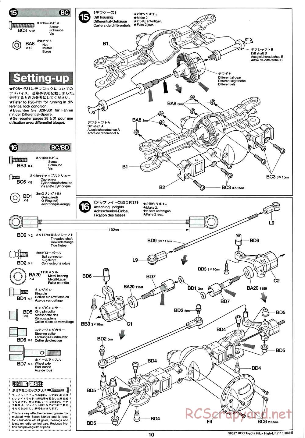 Tamiya - Toyota Hilux High-Lift Chassis - Manual - Page 10