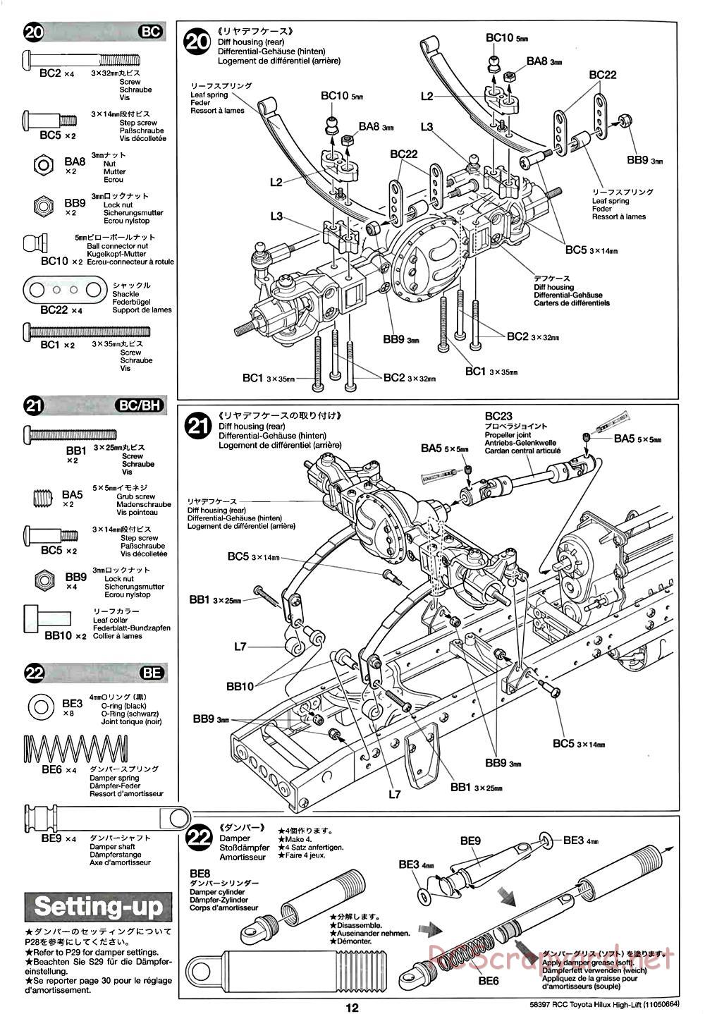 Tamiya - Toyota Hilux High-Lift Chassis - Manual - Page 12