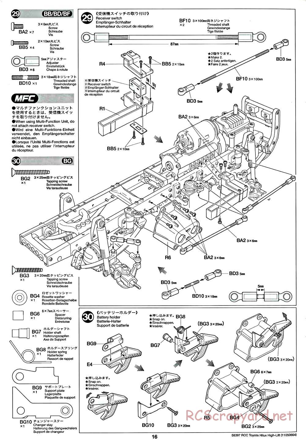 Tamiya - Toyota Hilux High-Lift Chassis - Manual - Page 16