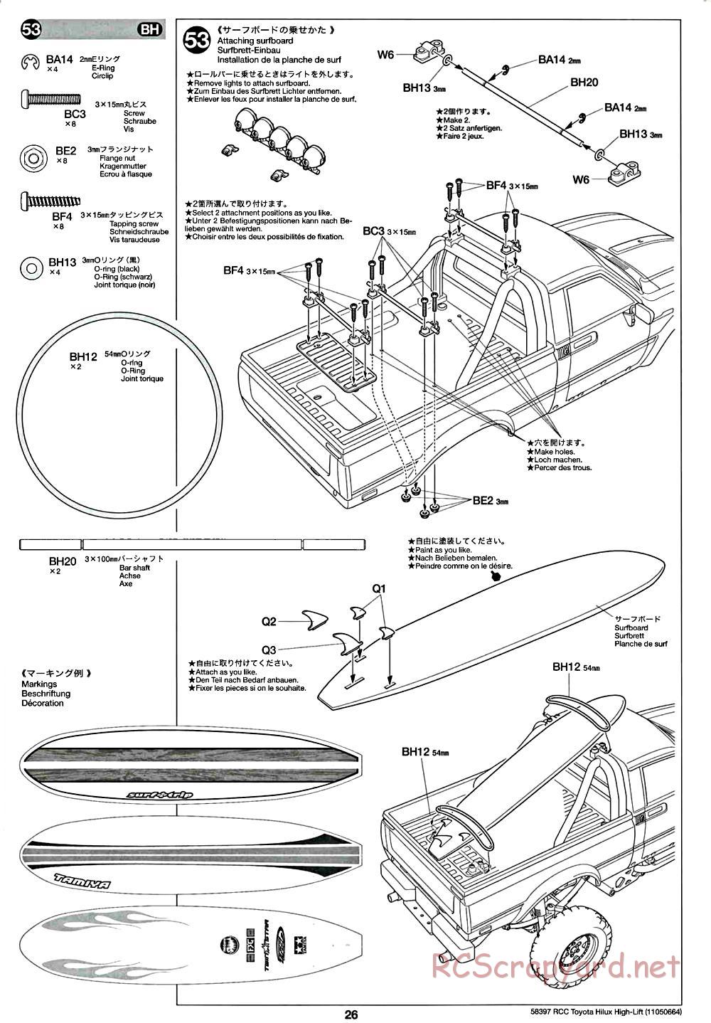 Tamiya - Toyota Hilux High-Lift Chassis - Manual - Page 26