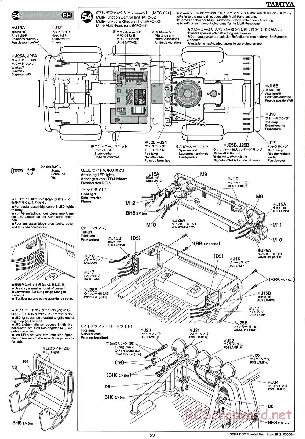 Tamiya - Toyota Hilux High-Lift Chassis - Manual - Page 27