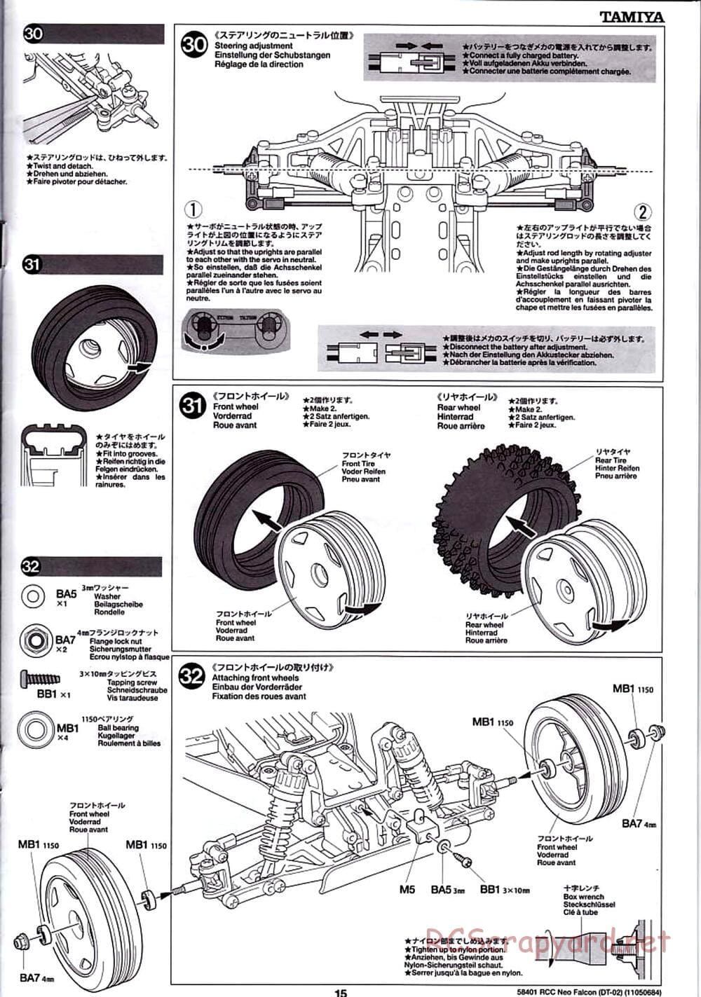 Tamiya - Neo Falcon Chassis - Manual - Page 15