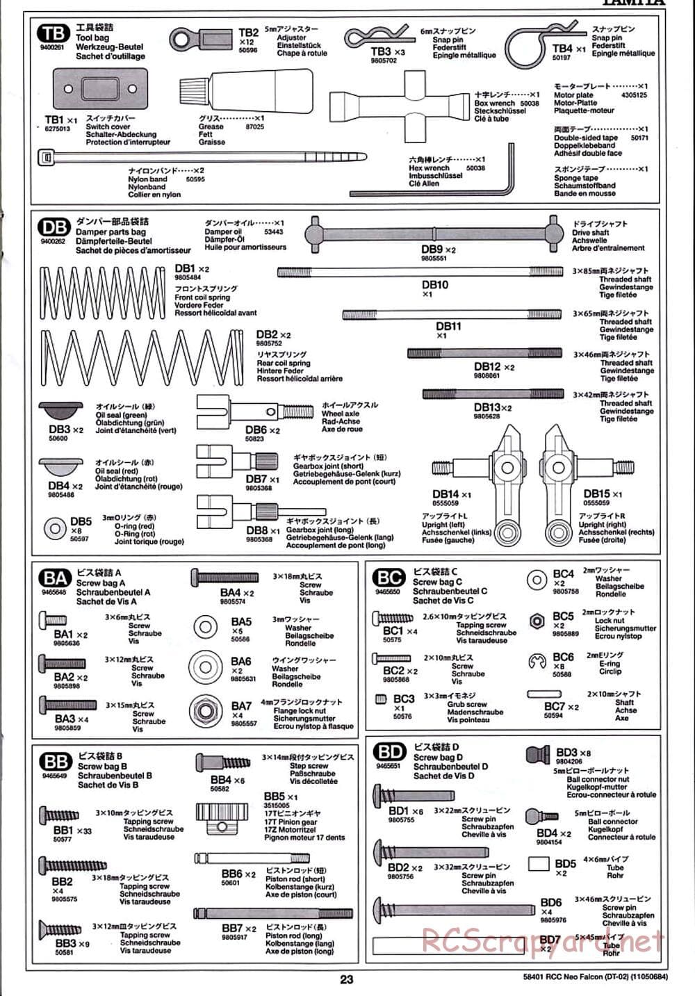 Tamiya - Neo Falcon Chassis - Manual - Page 23