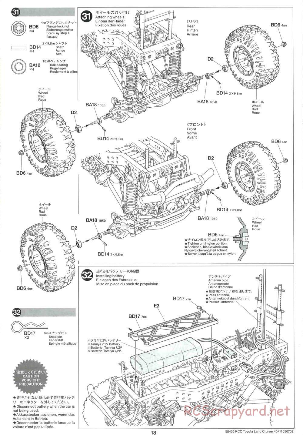 Tamiya - Toyota Land Cruiser 40 - CR-01 Chassis - Manual - Page 18
