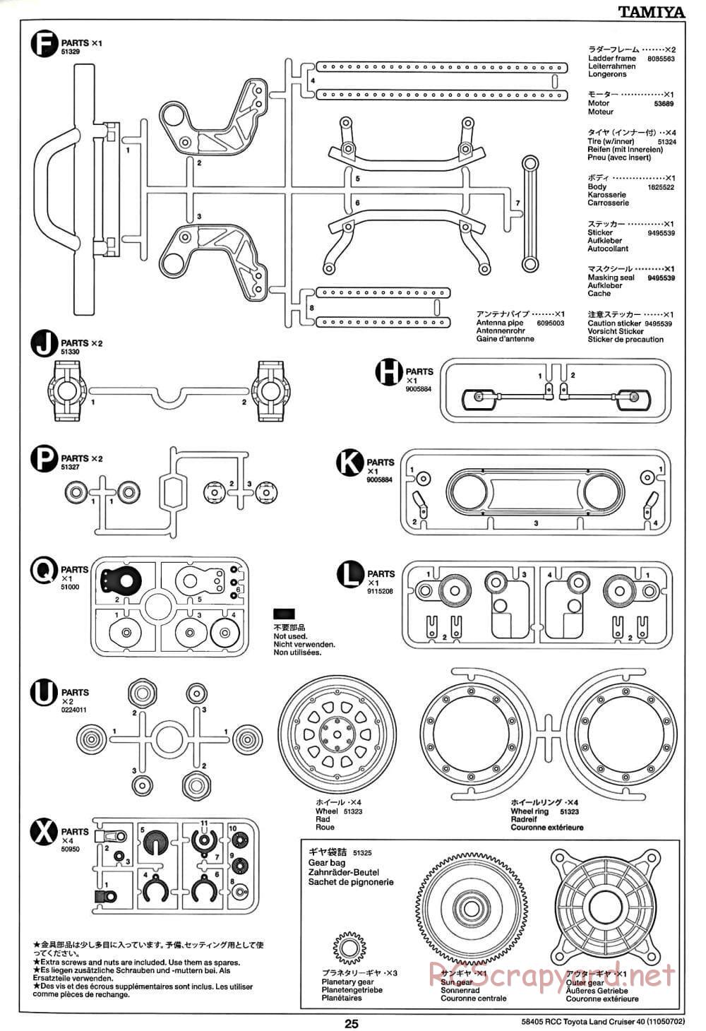 Tamiya - Toyota Land Cruiser 40 - CR-01 Chassis - Manual - Page 25