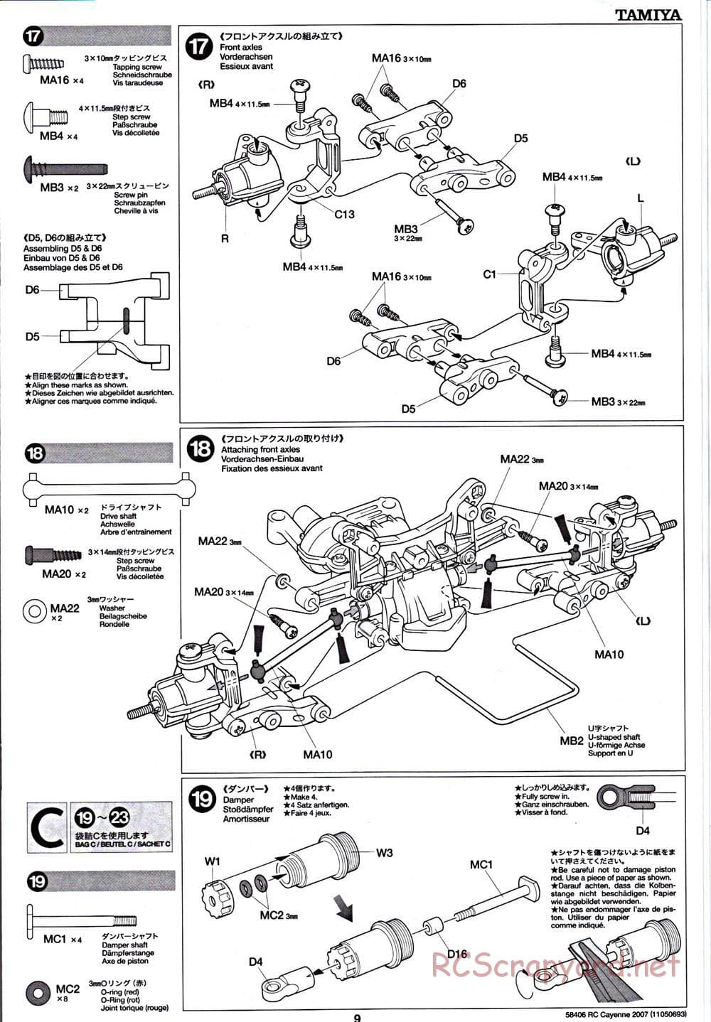 Tamiya - Cayenne S Transsyberia 2007 Chassis - Manual - Page 9