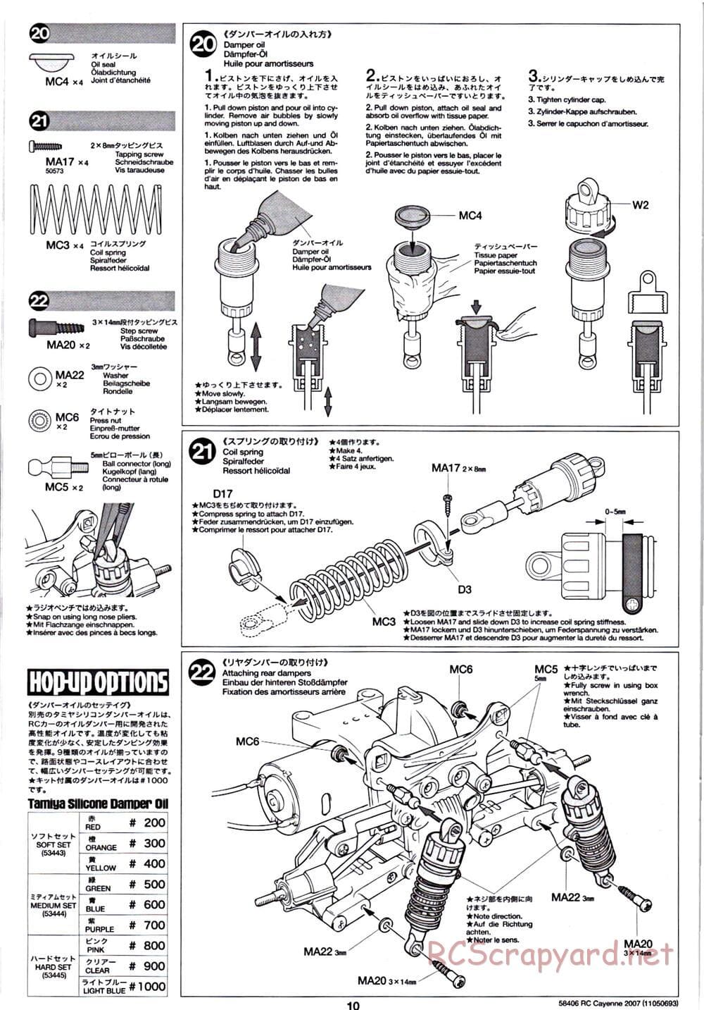 Tamiya - Cayenne S Transsyberia 2007 Chassis - Manual - Page 10