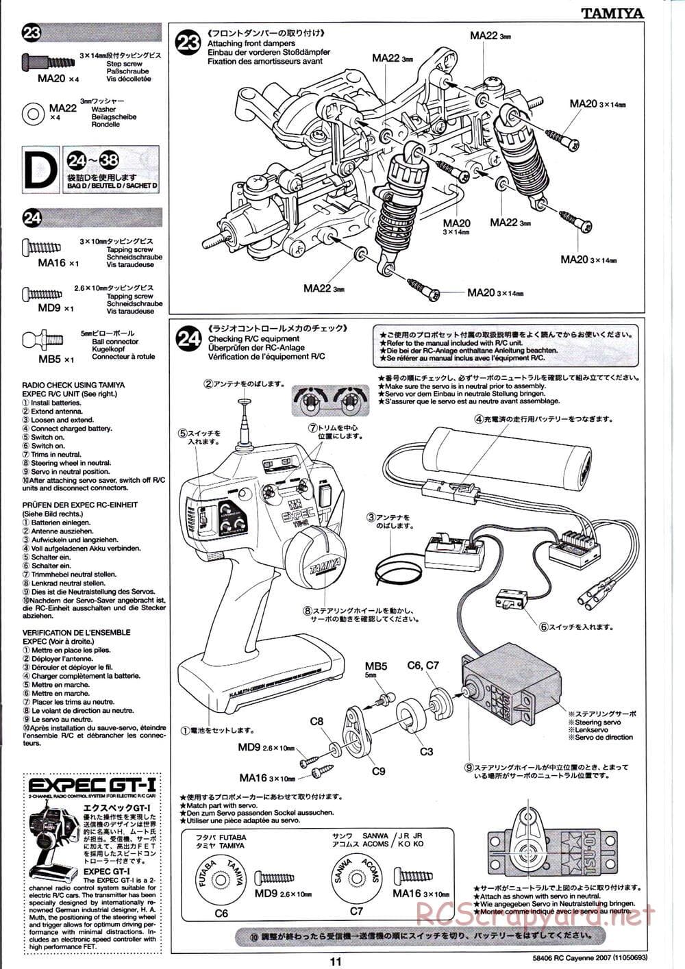Tamiya - Cayenne S Transsyberia 2007 Chassis - Manual - Page 11