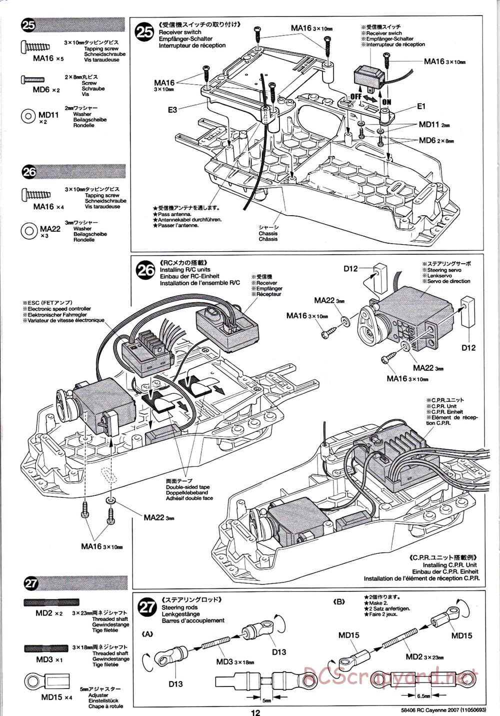 Tamiya - Cayenne S Transsyberia 2007 Chassis - Manual - Page 12