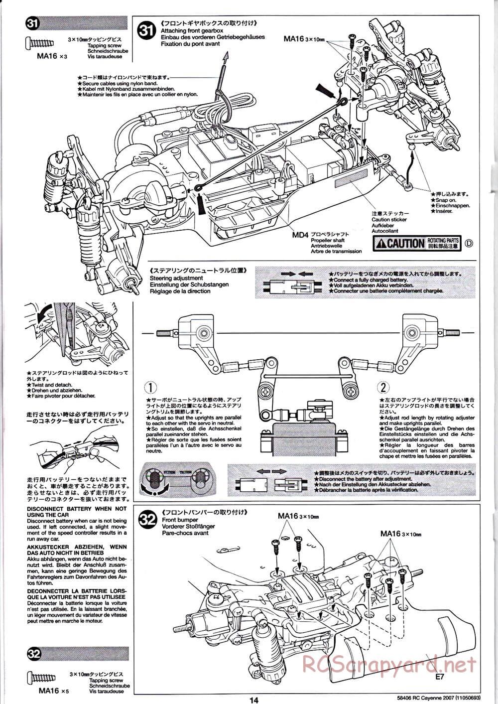 Tamiya - Cayenne S Transsyberia 2007 Chassis - Manual - Page 14