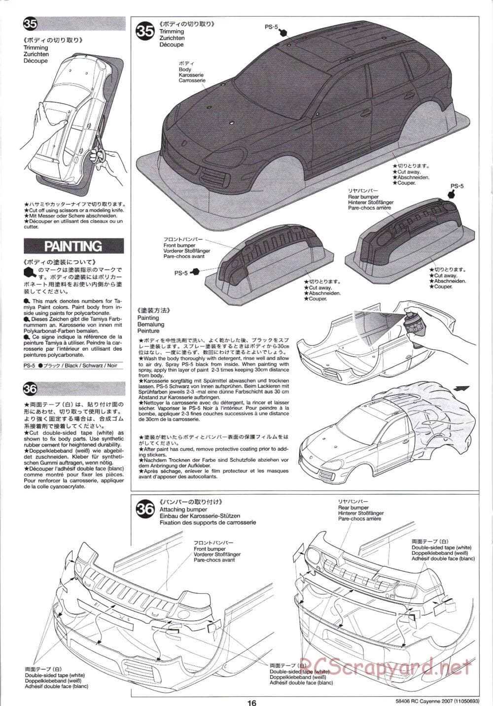 Tamiya - Cayenne S Transsyberia 2007 Chassis - Manual - Page 16