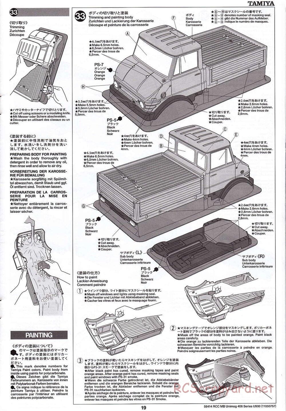 Tamiya - Mercedes-Benz Unimog 406 Series U900 - CR-01 Chassis - Manual - Page 19