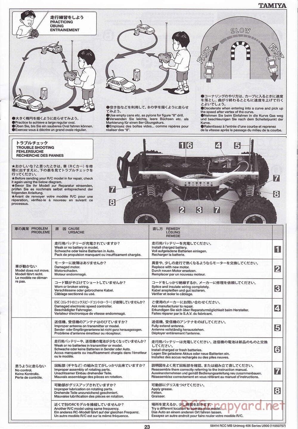 Tamiya - Mercedes-Benz Unimog 406 Series U900 - CR-01 Chassis - Manual - Page 23