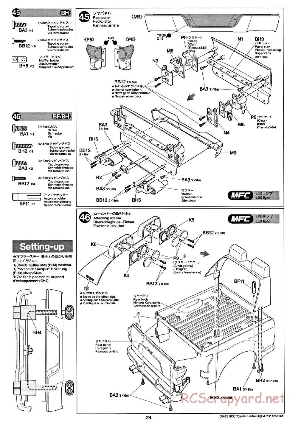 Tamiya - Toyota Tundra High-Lift Chassis - Manual - Page 24