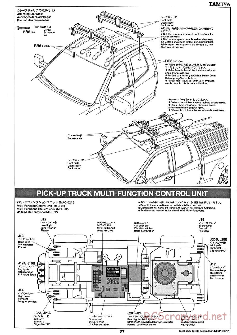 Tamiya - Toyota Tundra High-Lift Chassis - Manual - Page 27