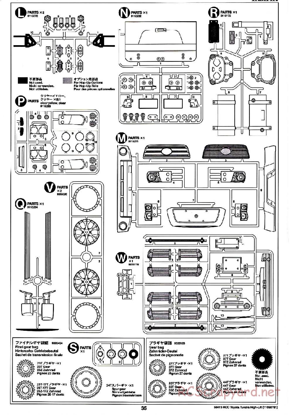 Tamiya - Toyota Tundra High-Lift Chassis - Manual - Page 35