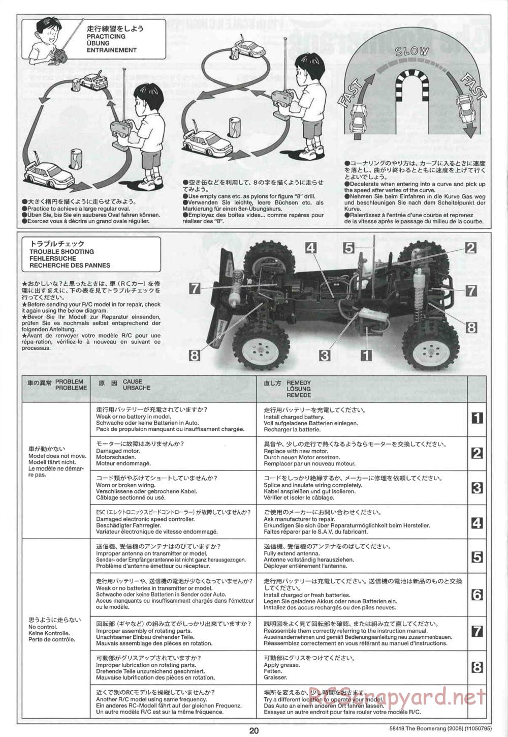 Tamiya - The Boomerang 2008 Chassis - Manual - Page 20