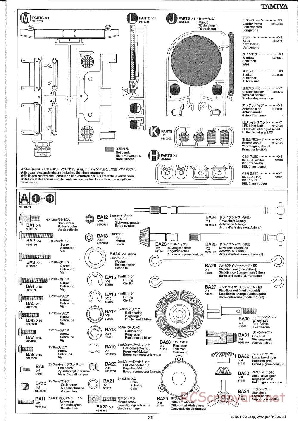 Tamiya - Jeep Wrangler - CR-01 Chassis - Manual - Page 25