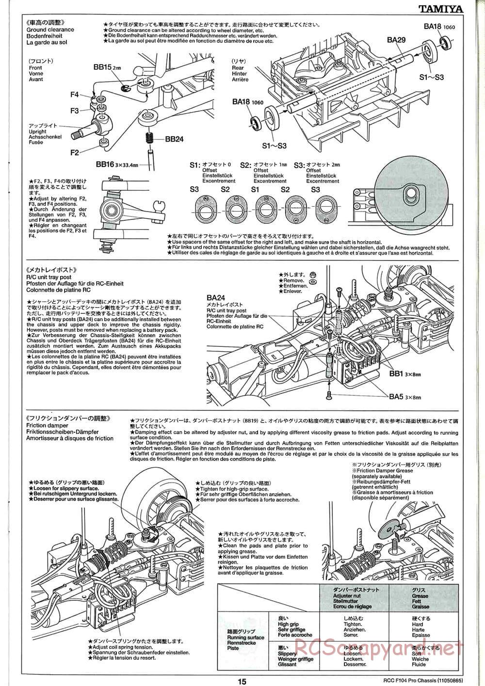 Tamiya - F104 Pro Chassis - Manual - Page 15