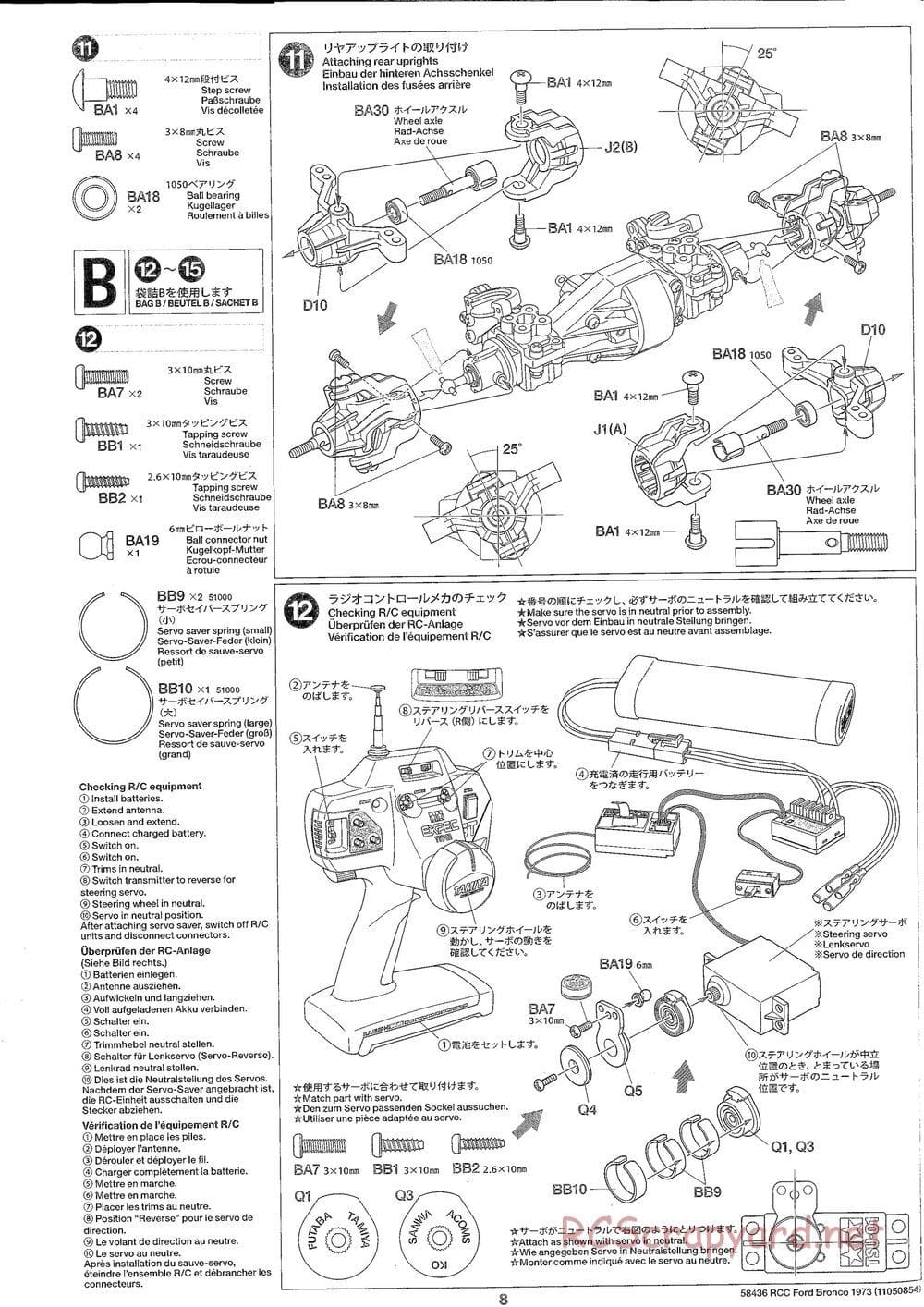 Tamiya - Ford Bronco 1973 - CR-01 Chassis - Manual - Page 8