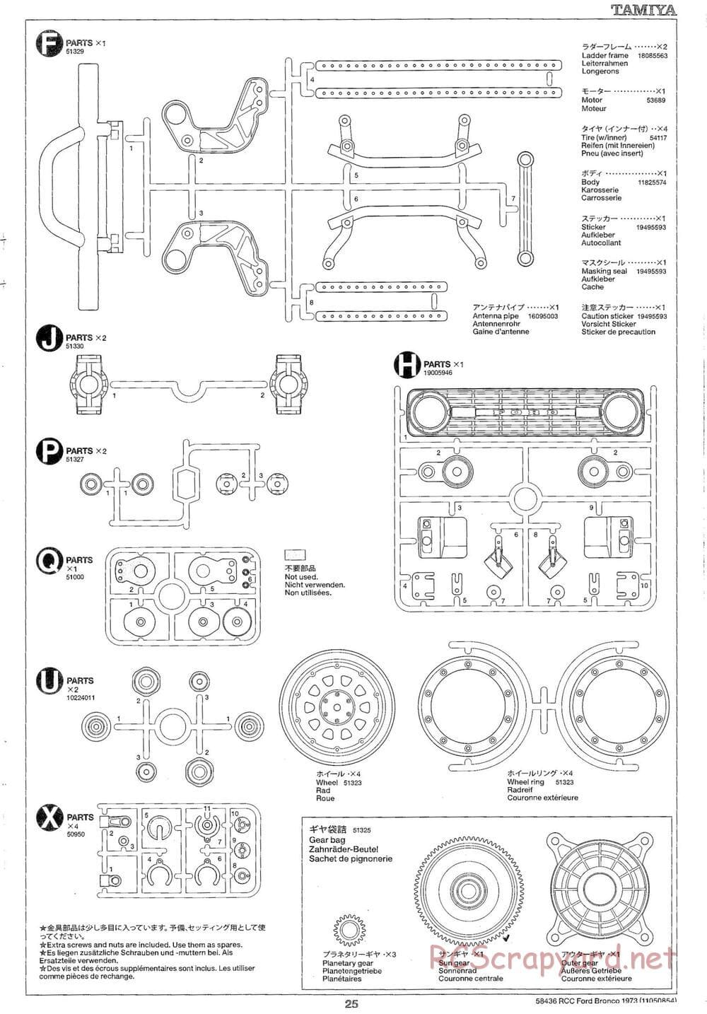 Tamiya - Ford Bronco 1973 - CR-01 Chassis - Manual - Page 25