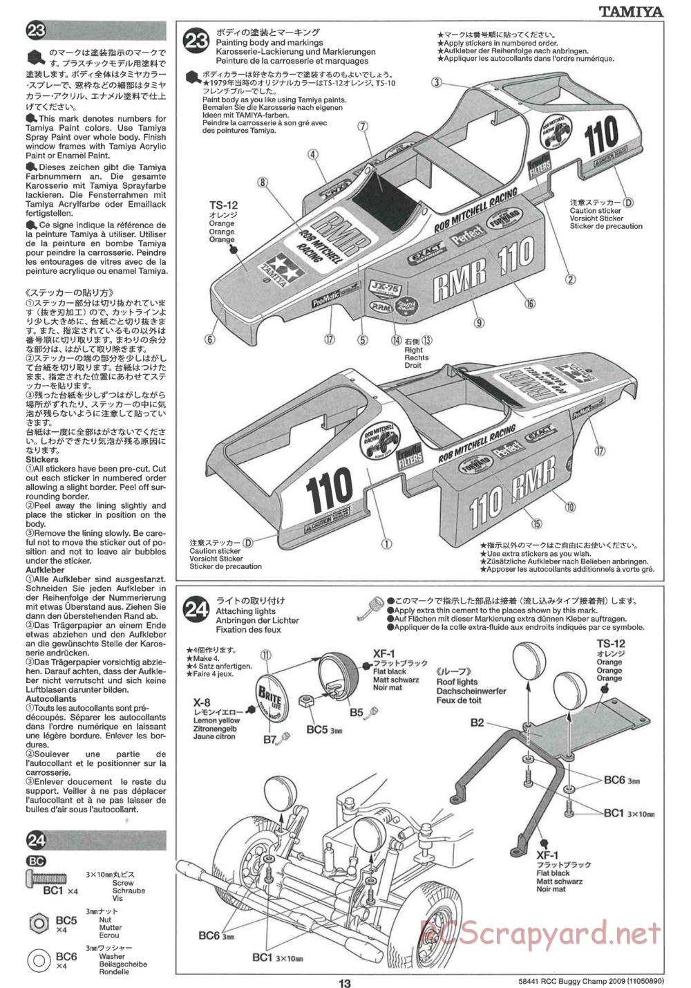 Tamiya - Buggy Champ Chassis - Manual - Page 13