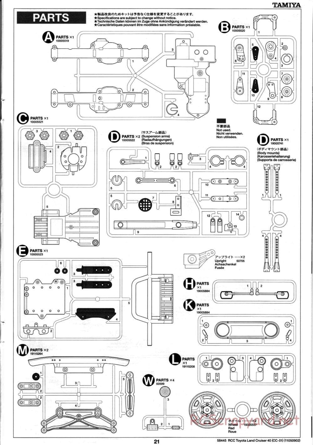 Tamiya - Toyota Land Cruiser 40 - CC-01 Chassis - Manual - Page 21