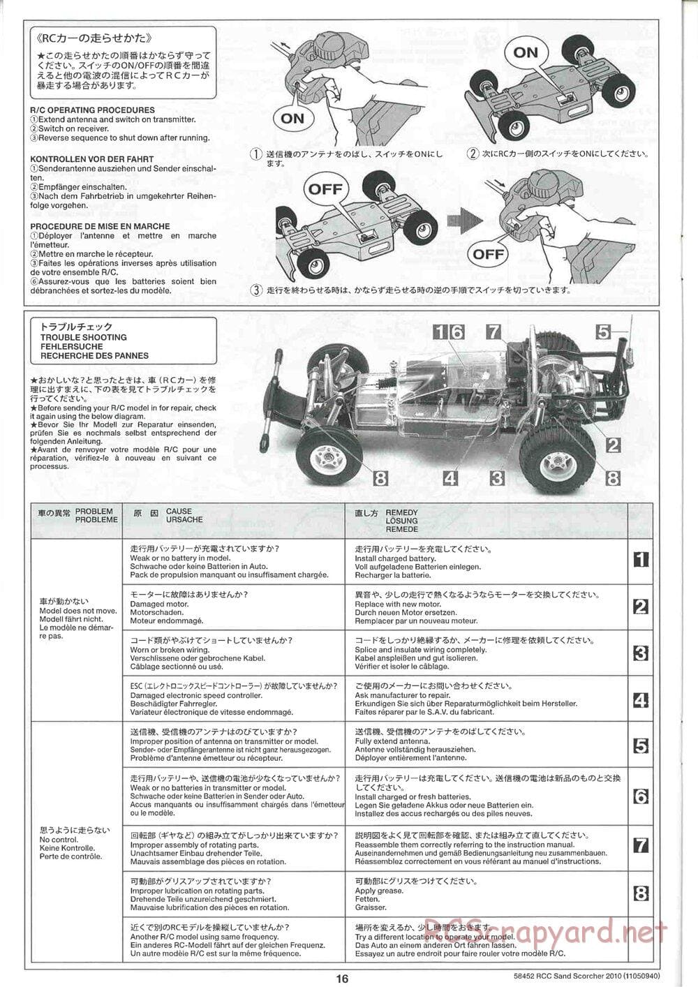 Tamiya - Sand Scorcher 2010 - SRB v1 Chassis - Manual - Page 16