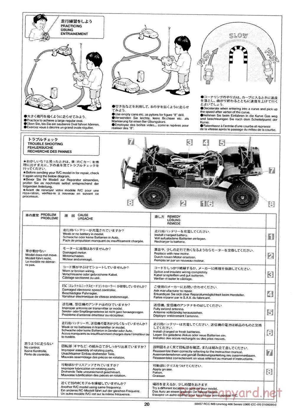 Tamiya - Mercedes-Benz Unimog 406 Series U900 - CC-01 Chassis - Manual - Page 20