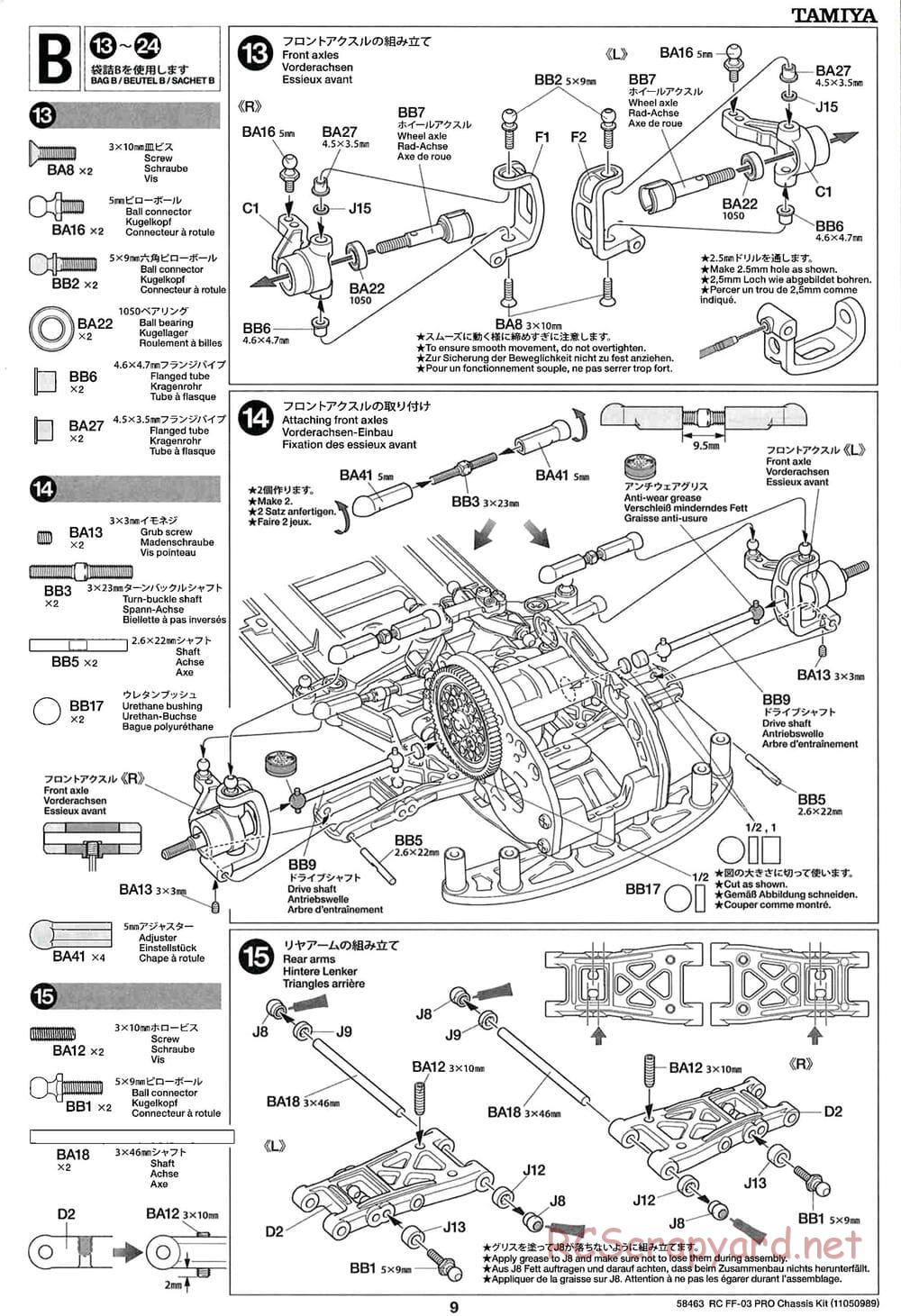 Tamiya - FF-03 Pro Chassis - Manual - Page 9