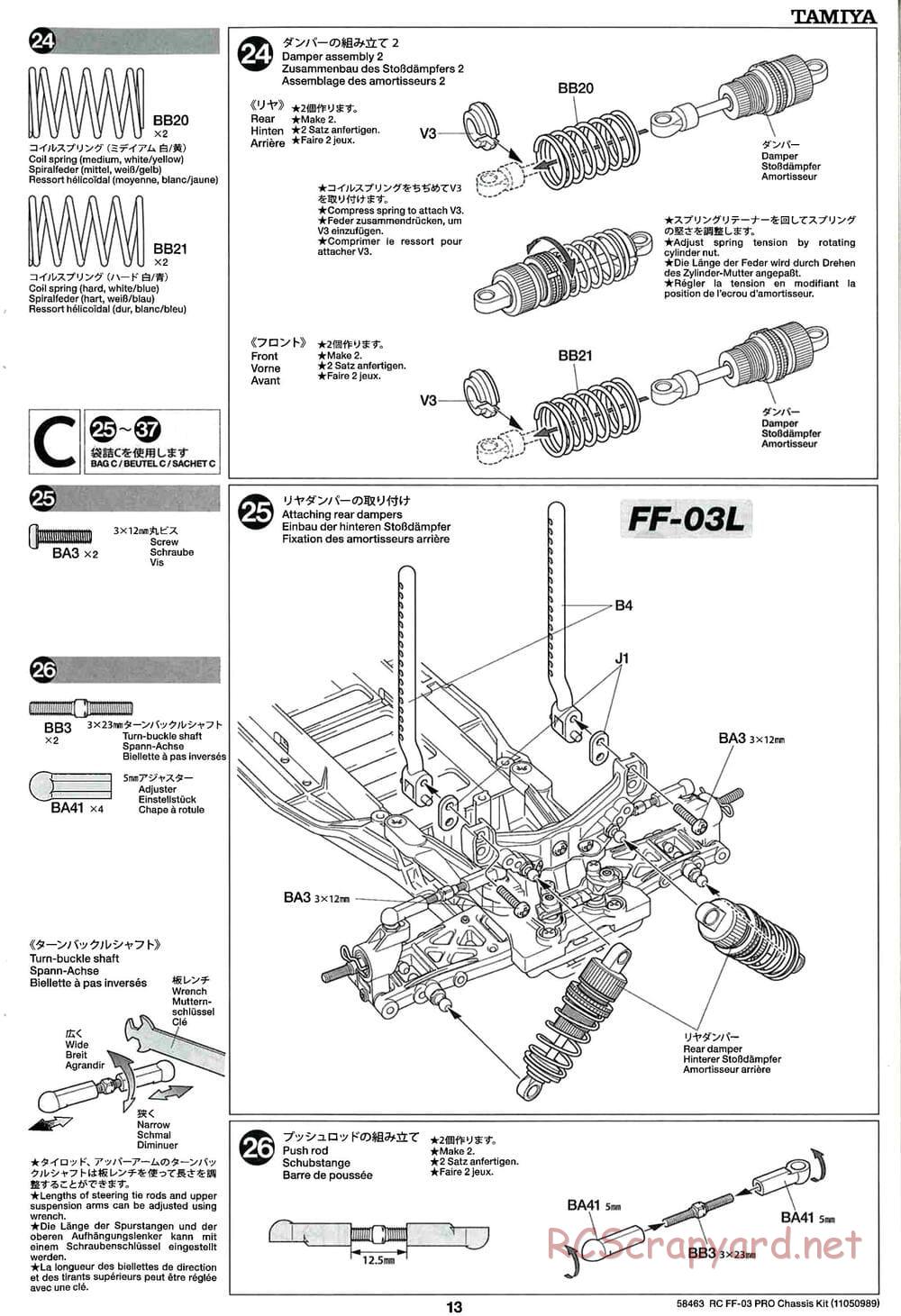 Tamiya - FF-03 Pro Chassis - Manual - Page 13