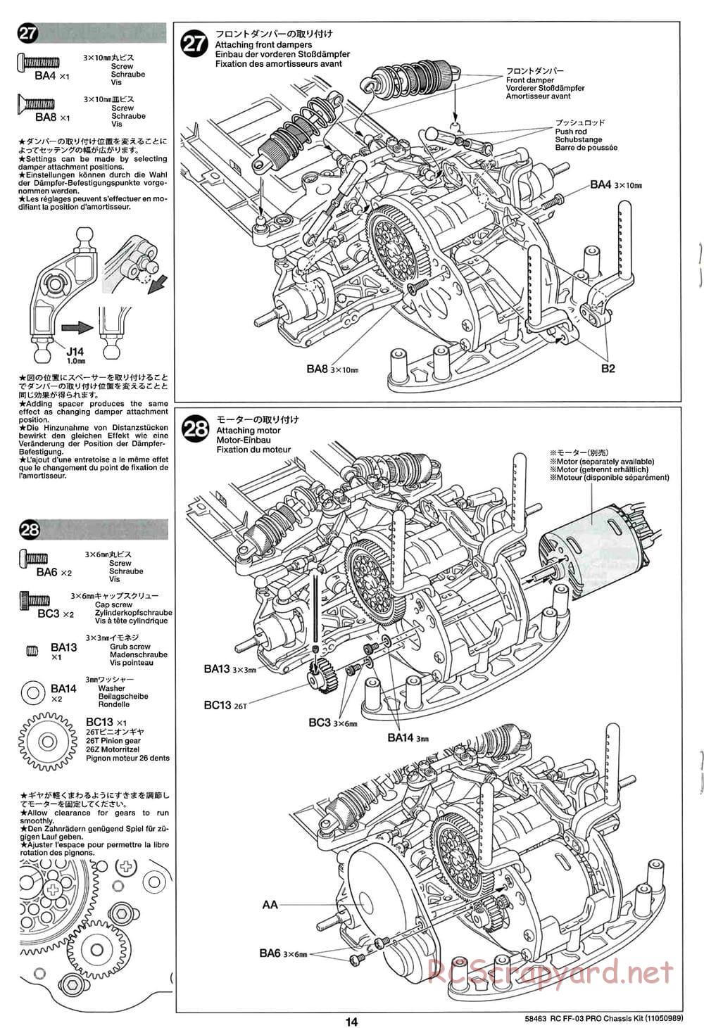 Tamiya - FF-03 Pro Chassis - Manual - Page 14