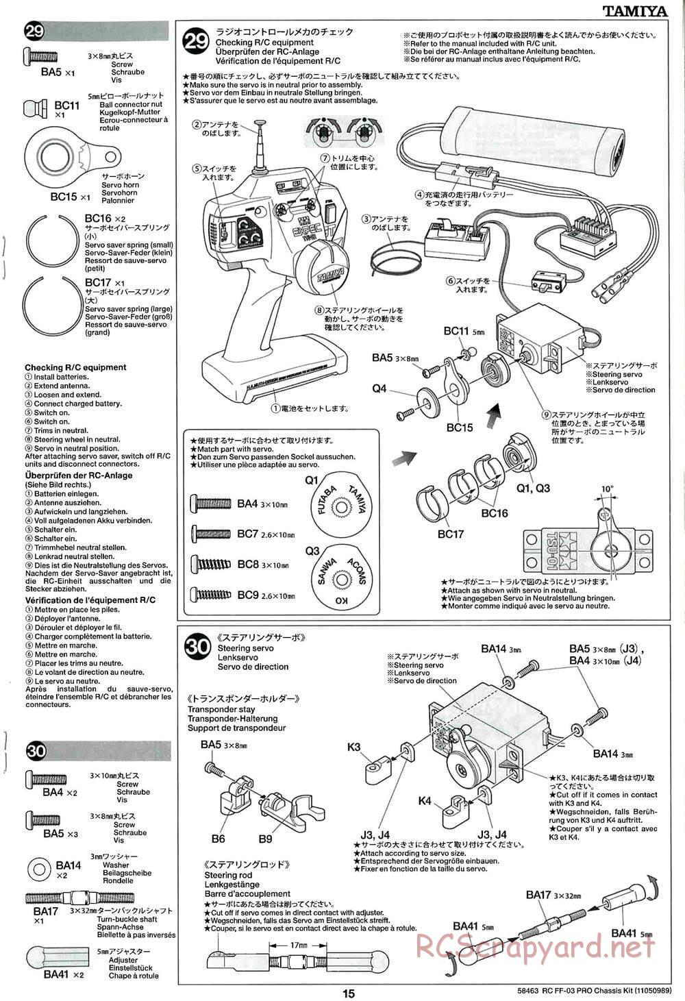 Tamiya - FF-03 Pro Chassis - Manual - Page 15