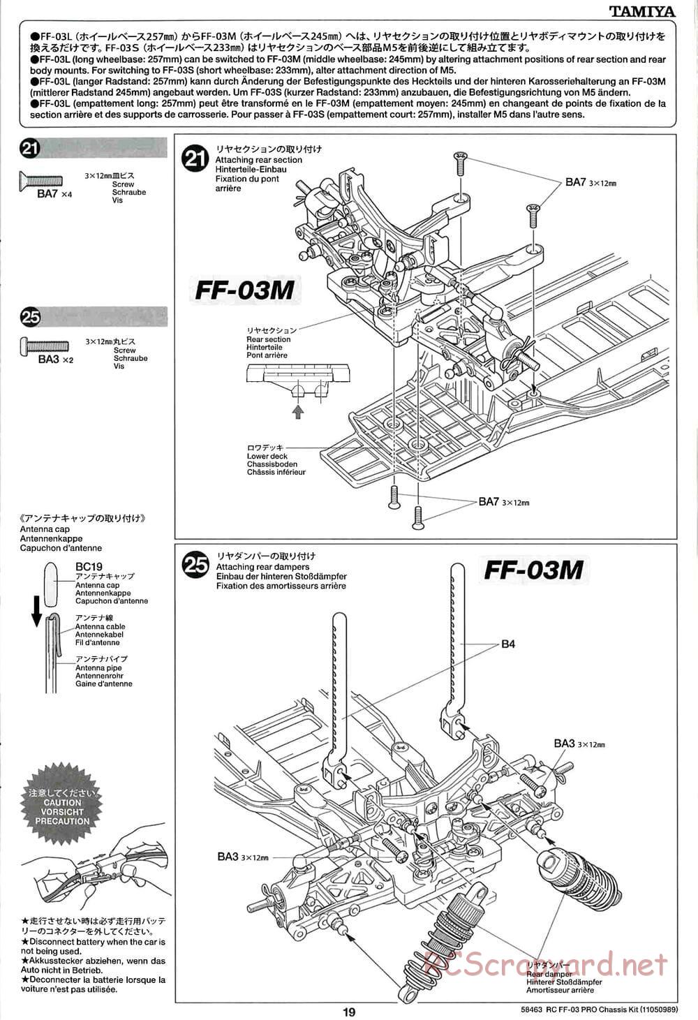 Tamiya - FF-03 Pro Chassis - Manual - Page 19