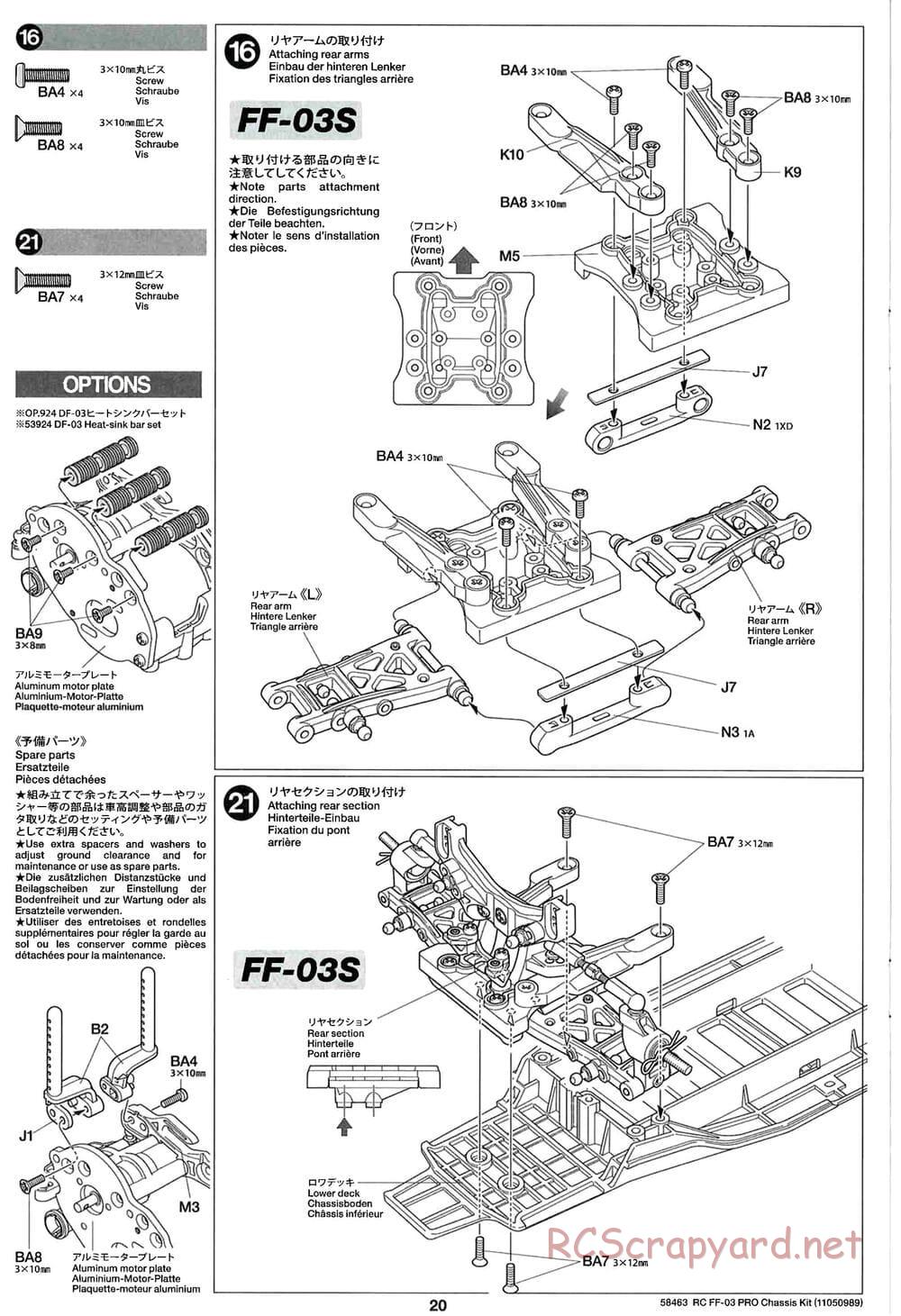 Tamiya - FF-03 Pro Chassis - Manual - Page 20