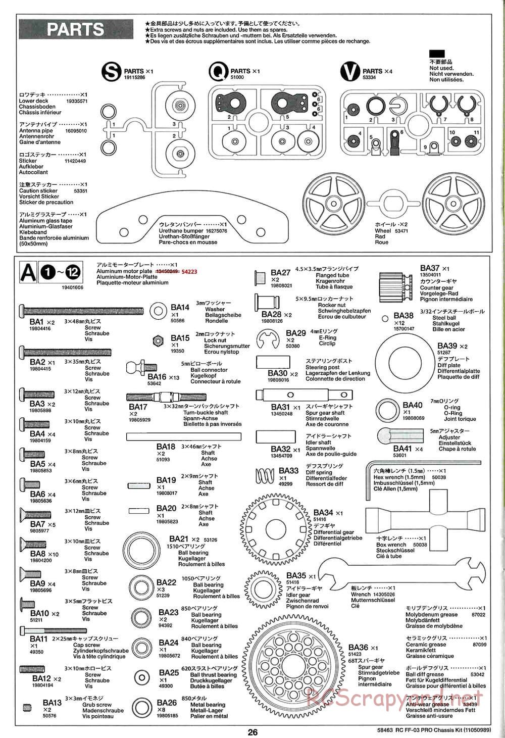 Tamiya - FF-03 Pro Chassis - Manual - Page 26