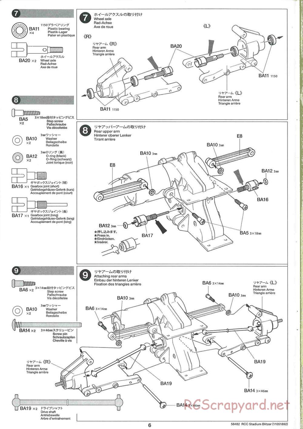 Tamiya - Stadium Blitzer 2010 - FAL Chassis - Manual - Page 6
