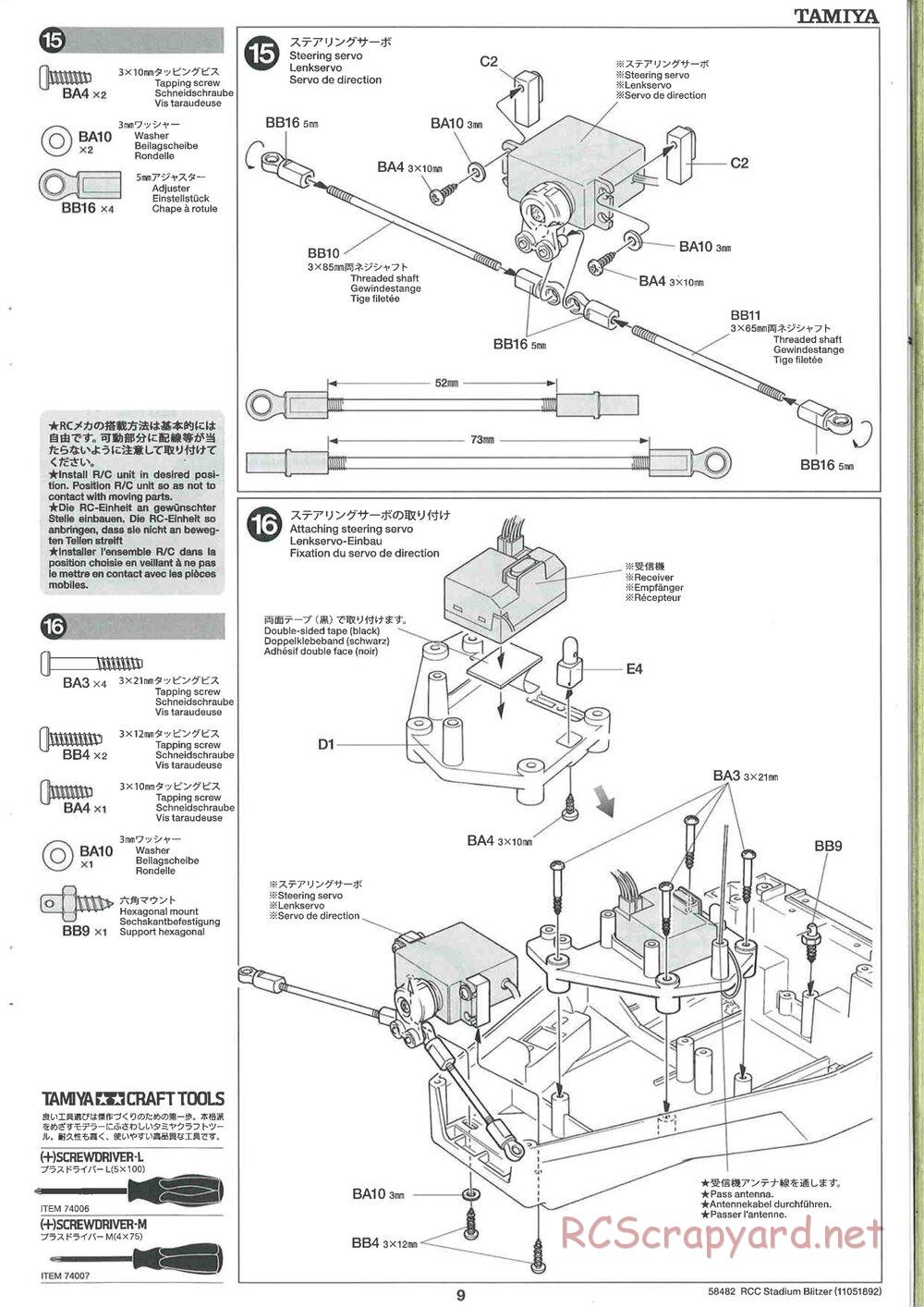 Tamiya - Stadium Blitzer 2010 - FAL Chassis - Manual - Page 9