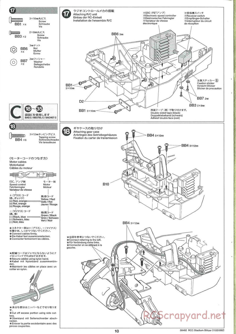 Tamiya - Stadium Blitzer 2010 - FAL Chassis - Manual - Page 10