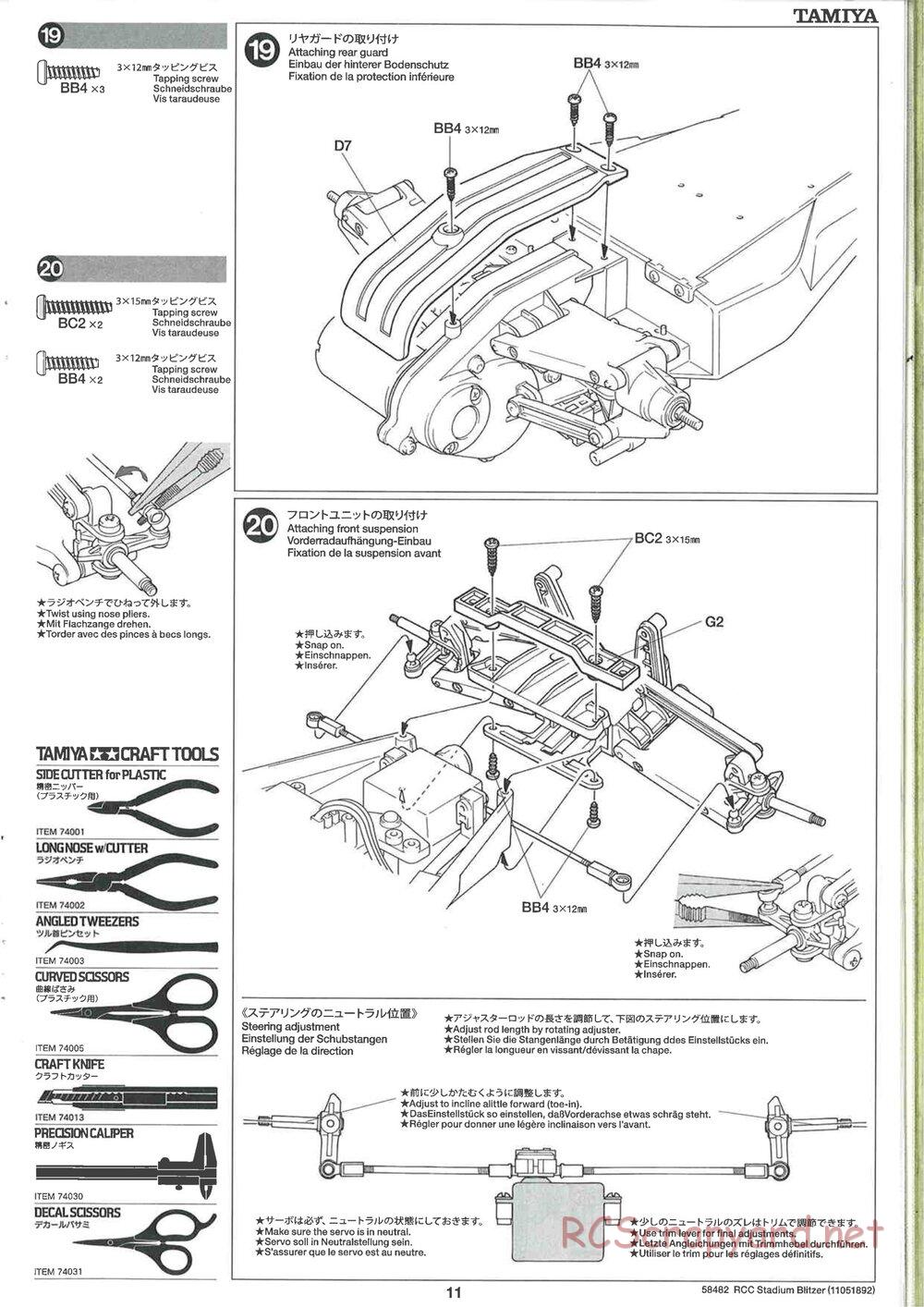 Tamiya - Stadium Blitzer 2010 - FAL Chassis - Manual - Page 11