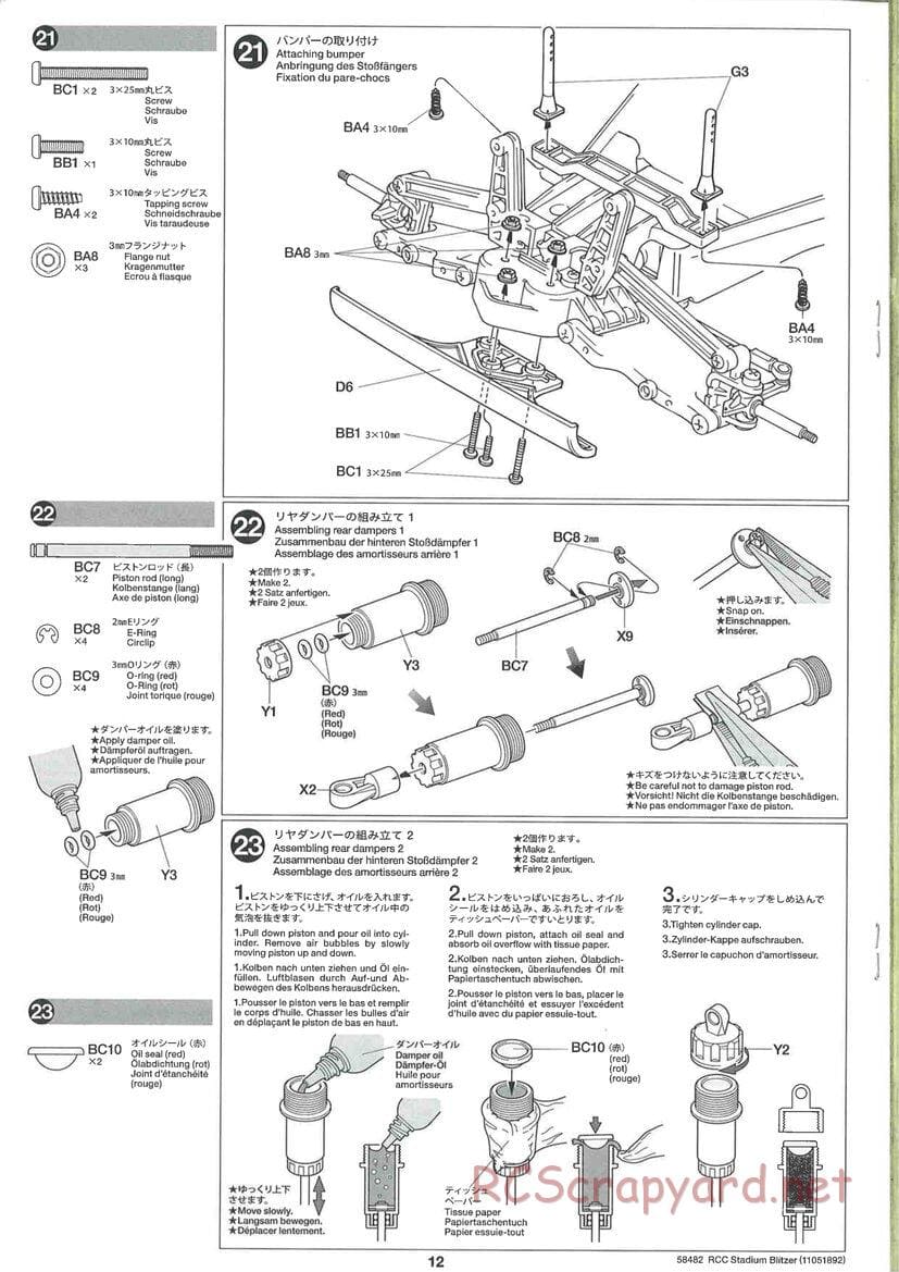 Tamiya - Stadium Blitzer 2010 - FAL Chassis - Manual - Page 12