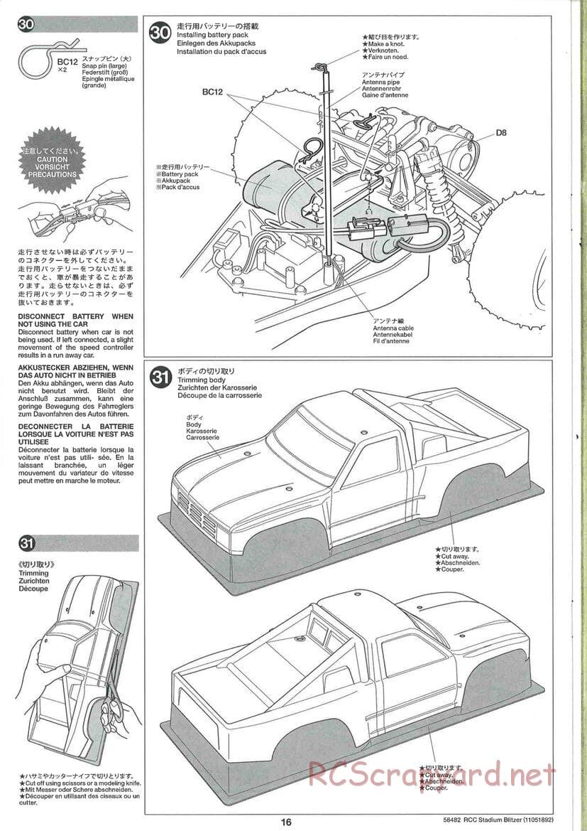 Tamiya - Stadium Blitzer 2010 - FAL Chassis - Manual - Page 16