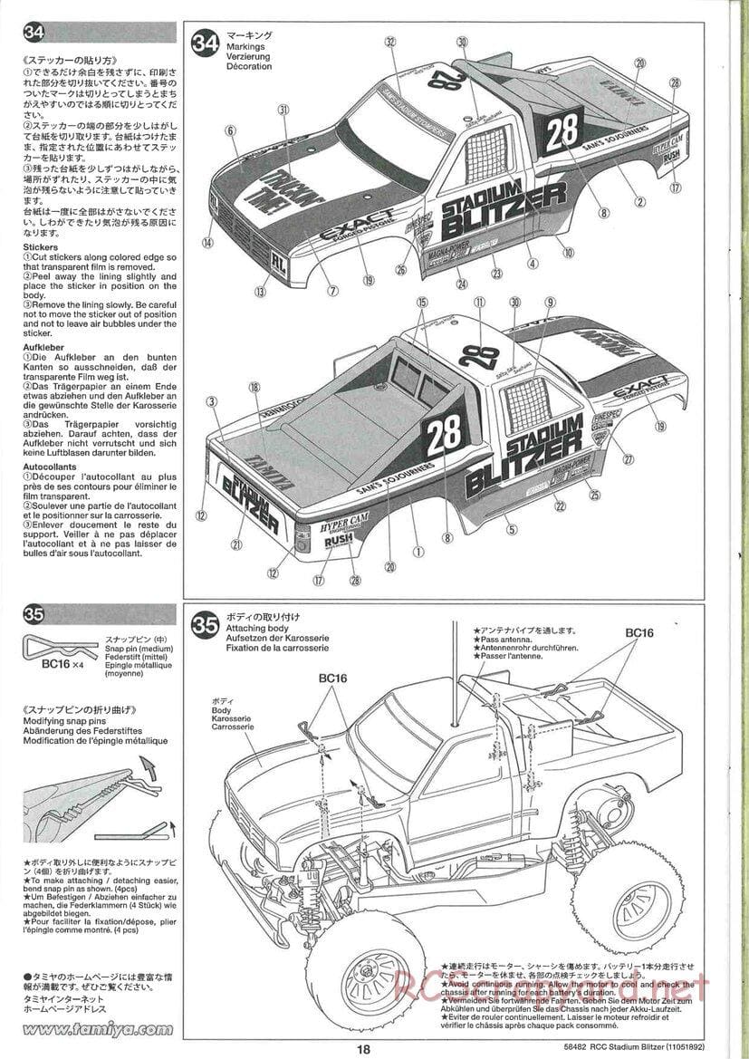 Tamiya - Stadium Blitzer 2010 - FAL Chassis - Manual - Page 18