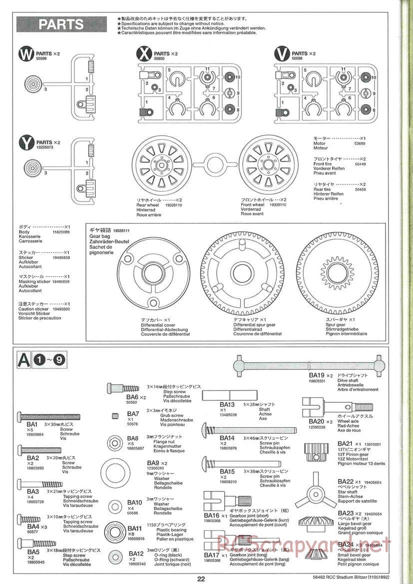 Tamiya - Stadium Blitzer 2010 - FAL Chassis - Manual - Page 22