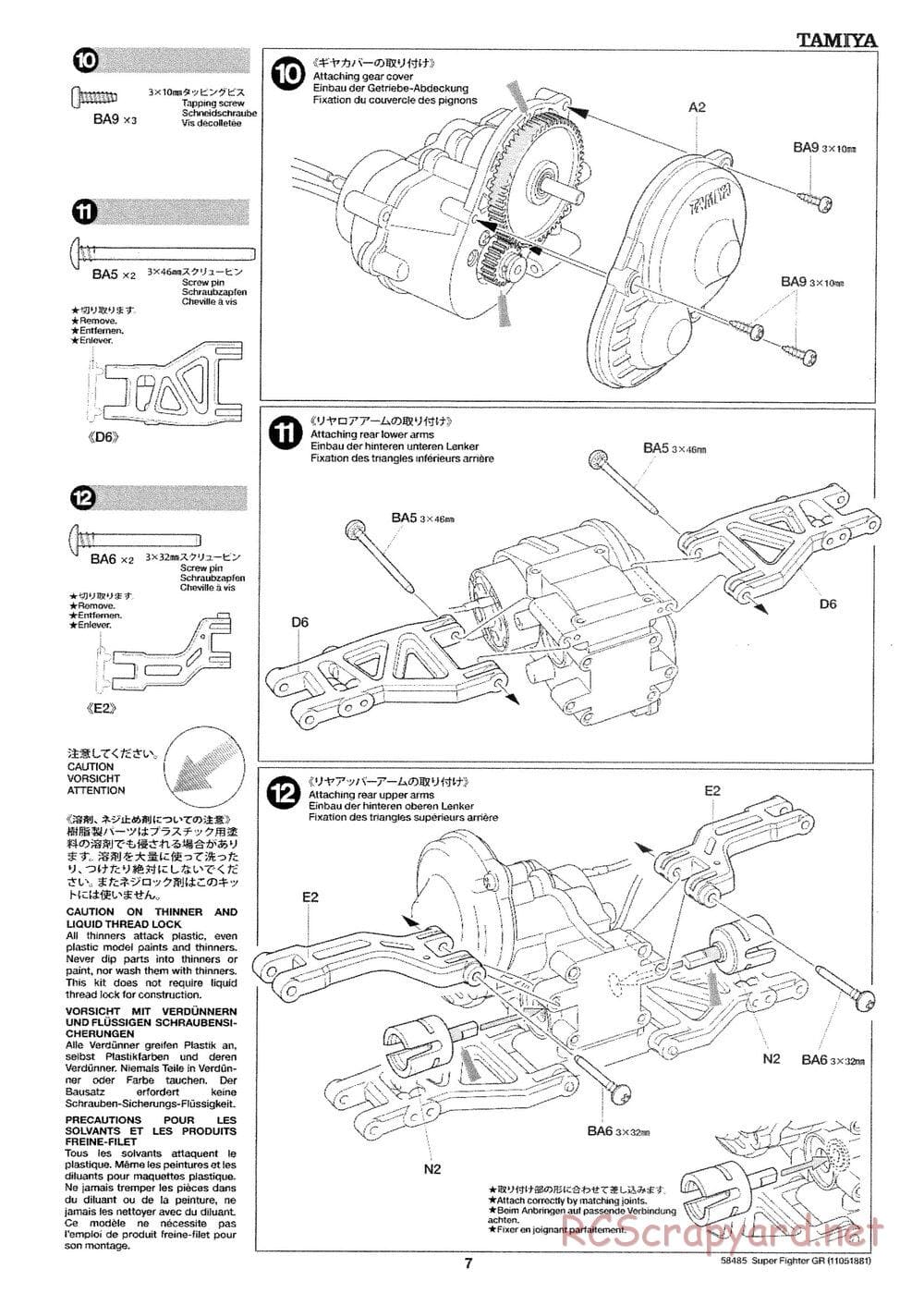 Tamiya - Super Fighter GR - DT-02 Chassis - Manual - Page 7