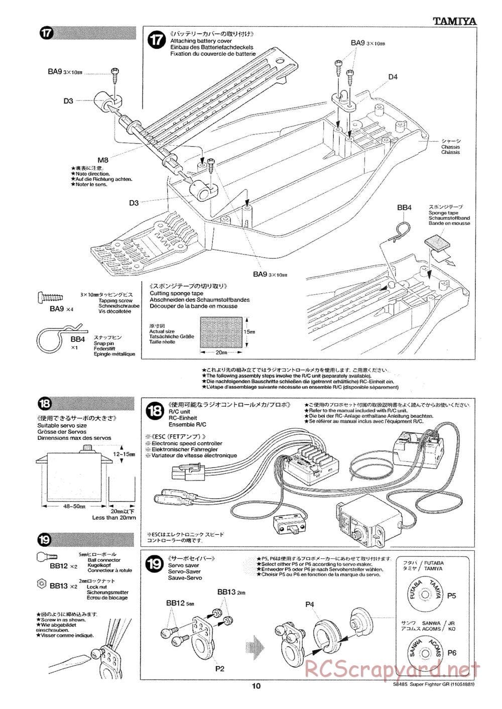 Tamiya - Super Fighter GR - DT-02 Chassis - Manual - Page 10