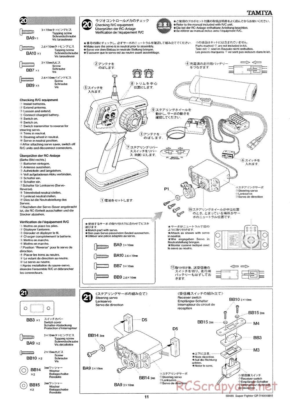 Tamiya - Super Fighter GR - DT-02 Chassis - Manual - Page 11
